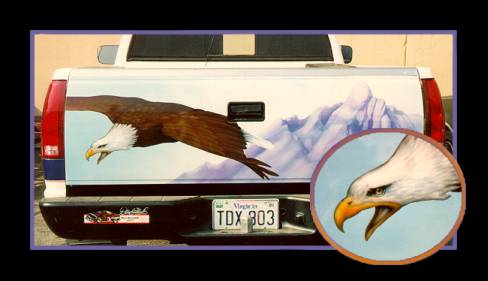 'Eagle' - airbrushed acrylic enamel, automotive mural